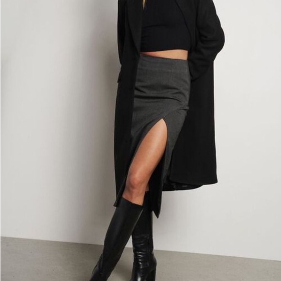 Dynamite Dresses & Skirts - NEW ✨ Dynamite Grey Wrap Midi Skirt with Slit